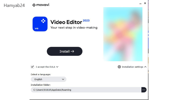 نصب Movavi Video Editor